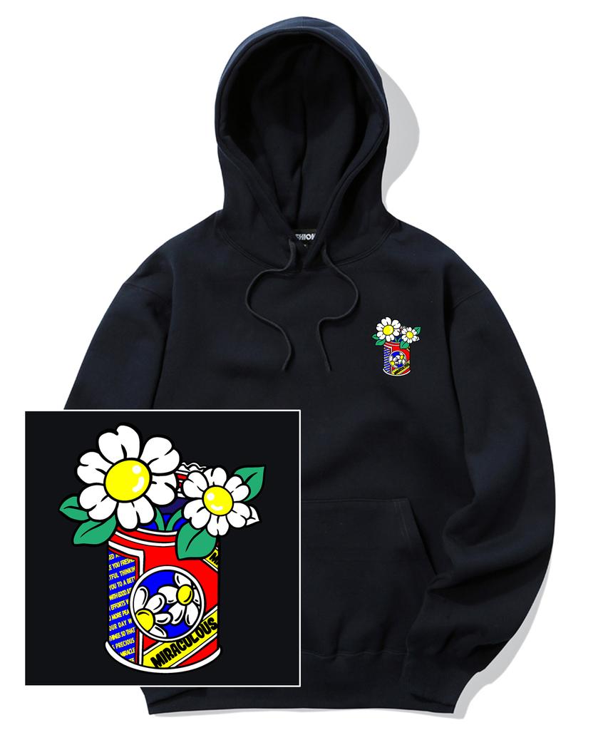 Daisy Can Vase Logo Hoodie - Navy