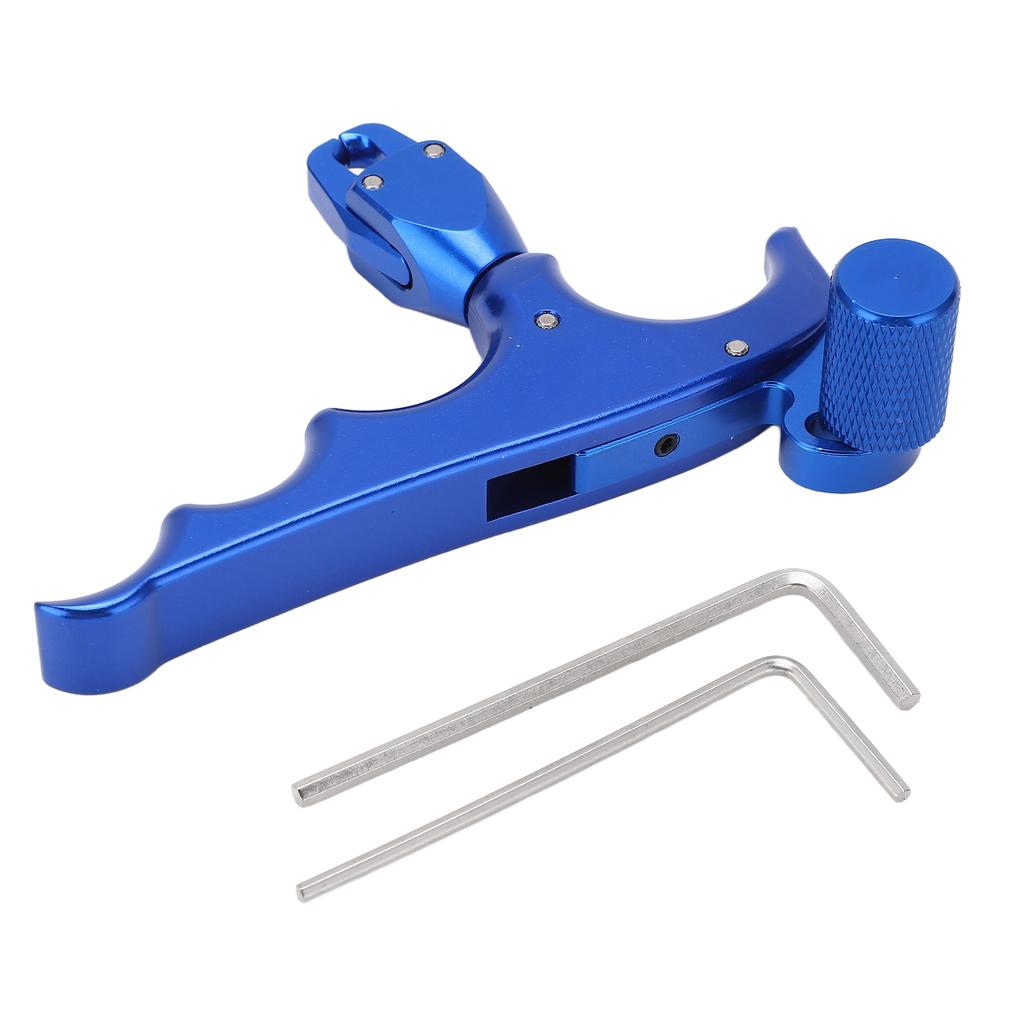 Compound Bow Release Aid Portable 360 degrees  Rotatable Aluminum Alloy Thumb Archery Release Aids Blue