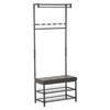 Coat Rack Entryway Coat Hanging Hat Bags Hook Storage Hallway Storage Shelf Footrest Bench Metal Multi Purpose