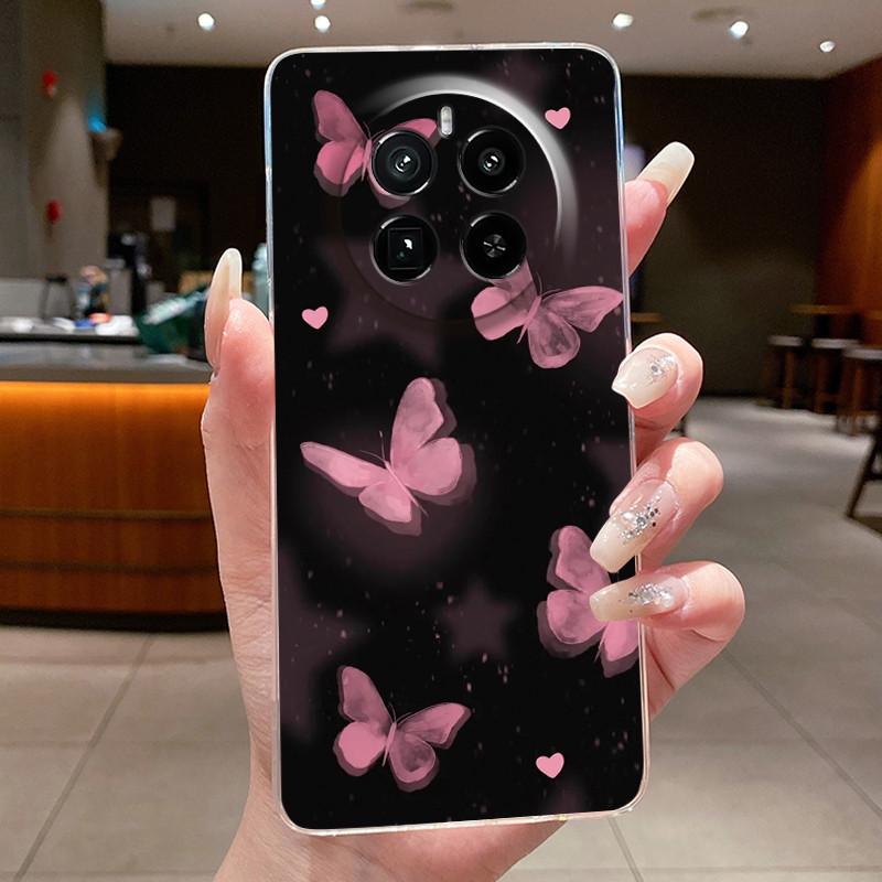 Case For Realme GT 5 Pro Casing Luxury Butterfly Flower Clear Soft TPU Silicone Back Cover For Realme GT5 Pro GT5Pro Phone Cases
