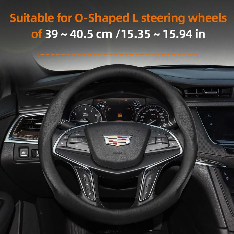 Suitable for Cadillac Ultra-Thin Breathable Leather Steering Wheel Cover Suitable for Cts 2013 Ct4 Carbon Interior Ct5 Xt5 Xt4 Xt6