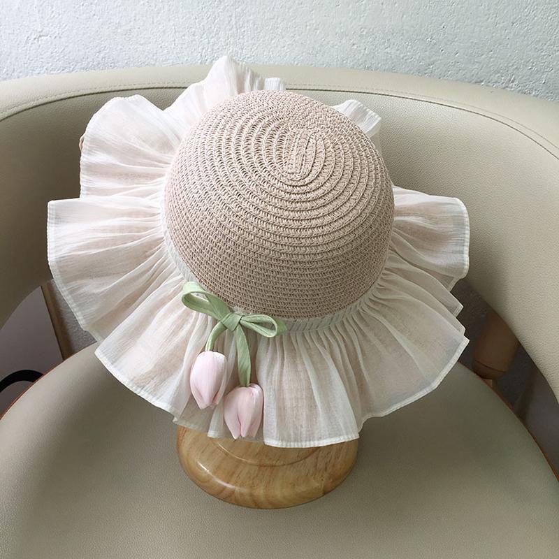 1/2Pcs Summer Sun Hat Princess Beach Sun Hat Big Brim Tulip Fisherman Hat For Girls Sweet Crossbody Bag Gifts