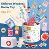 Wooden Pretend Play Doctor Set Educational Toys for Kids Simulation Medicine Chest Kit Dentist Nurse Games Medical Toys for Girl