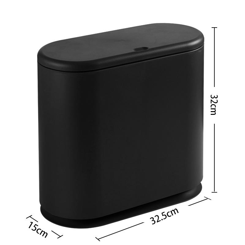 Plastic Trash Can Press Type Gap Trash Bin with Lid Large Capacity Household Toilet Garbage Bin Bathroom Cleaning Accessories