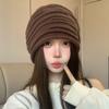 Korean Style Knit Hat Women Winter Warm Ear Protection Beanie Versatile Slimming Hat