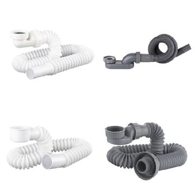 Tubo di scarico per doccia e vasca da bagno con sifone a P flessibile a basso profilo Soluzione di drenaggio efficiente per vasche da bagno autoportanti e docce