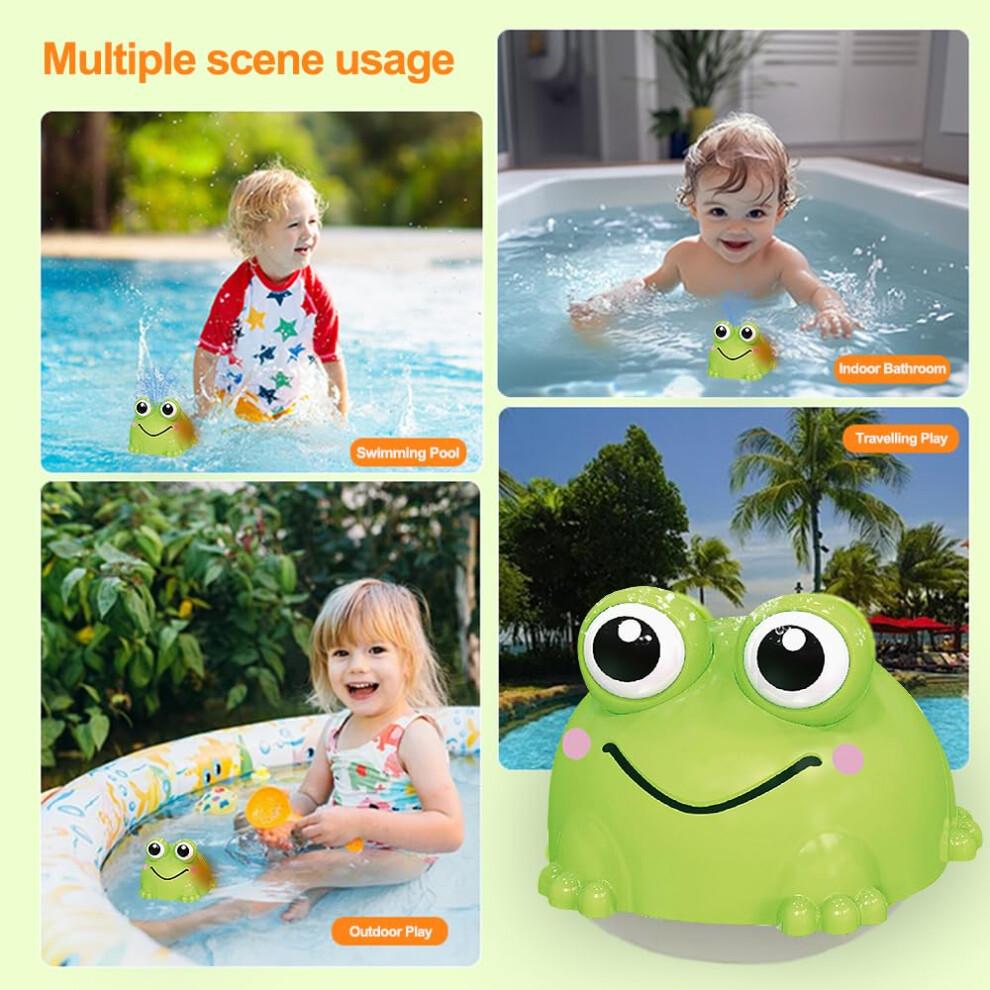 VViN Baby Bath Toys for 1 2 3 Year Old, Sensory Light Up Bath Toys, Frogs Induction Spray Water Toy, Water Play Toys Toddler, Baby Toys for Boys Girl