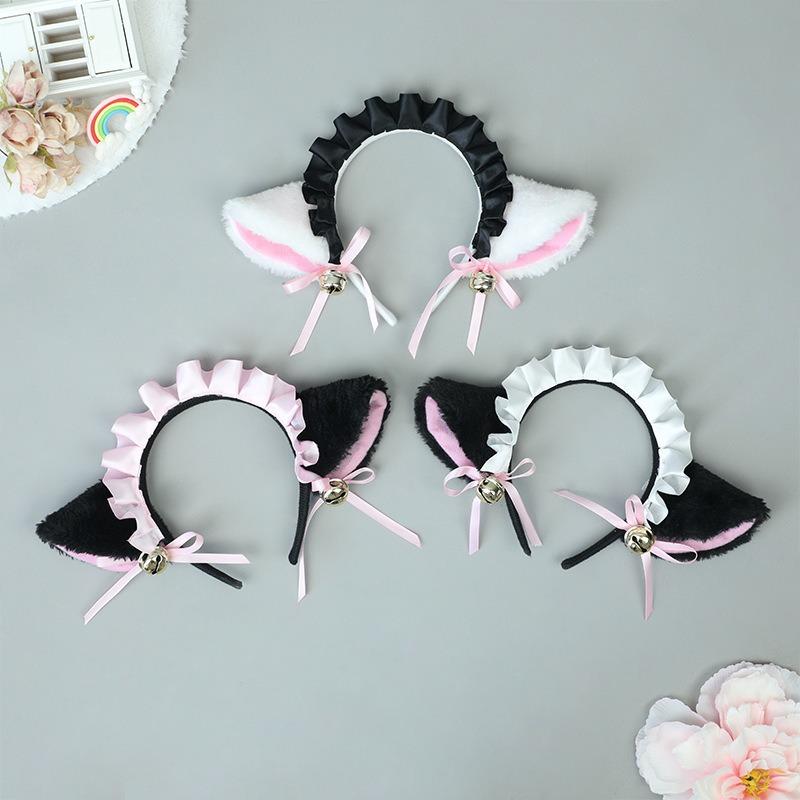 A factory-priced cute olita hairpin plush animal headdress handmade bell cat ear headband