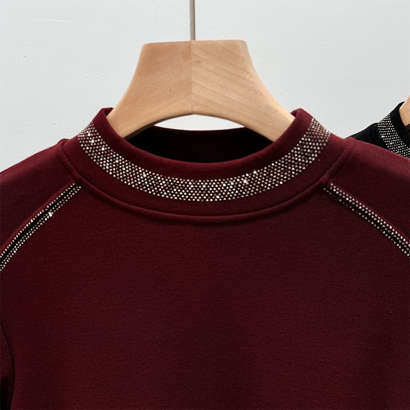 Dámské topy plus size podzim zima střední délky sametové zahuštěné elastické košile módní potisk volné ležérní topy