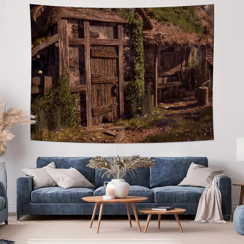 Retro Countryside Cottage Style Tapestry Natural Element Decorative Painting Creates a Warm Home Atmosphere
