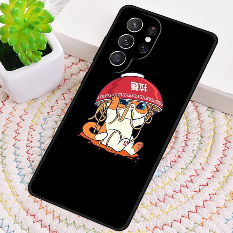 Ramen Katze Japanische Kunst TPU Handyhülle Für Samsung Galaxy note 10 pro S26 S25 S24 S23 S22 Ultra Plus S21 FE S20 Stoßfeste Hülle