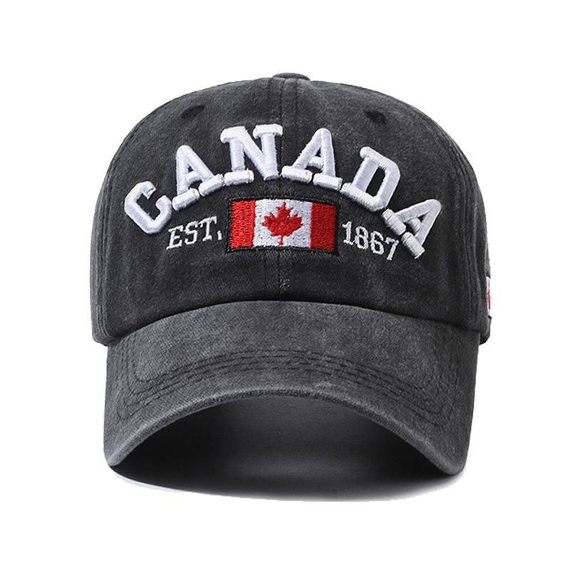 1 Unisex Outdoor Embroidered CANADA Baseball Cap - Adjustable, Sun-Protective & Casual, Ideal for Spring & Autumn Travel