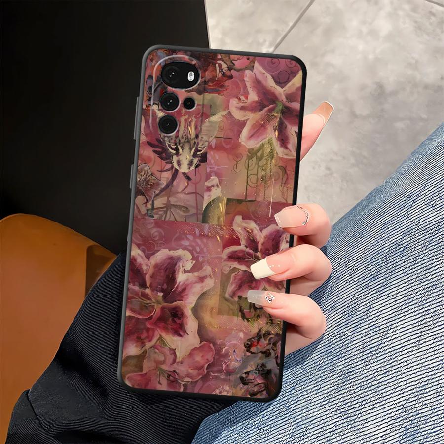 Case for Motorola Moto Edge 20 Pro 30 Lite G60s G50 G53 G30 G52 G71 G22 Edge40 G32 G51 G73 Phone Cover Lily Orchid Flower Print