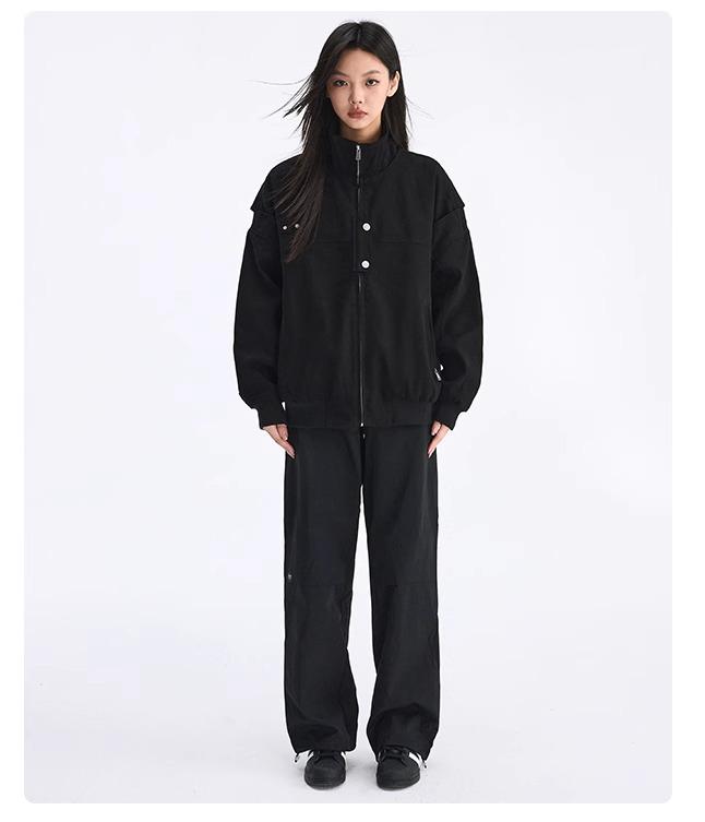 Vintage American Detroit Turn-Down Collar Jacket: Stylish 2025 Spring Workwear for Couples