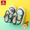 Bobodou Toddler Boys' Winter Snow Boots, Velvet-Lined, Non-Slip Soft Sole, Warm Cotton Shoes