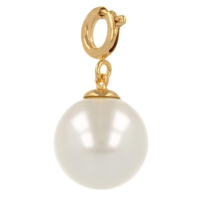 [R3489] - Anhänger Charm Vergoldet 'Perla' Weißgold - 12 mm