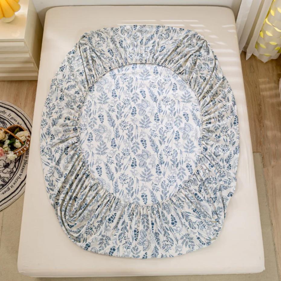 1pc Fitted Bed Sheets +2pc Pillowcases Single Double Bed Size Bedsheet Washed Cotton Girls Boys Room Bed Cover Mattress Cover