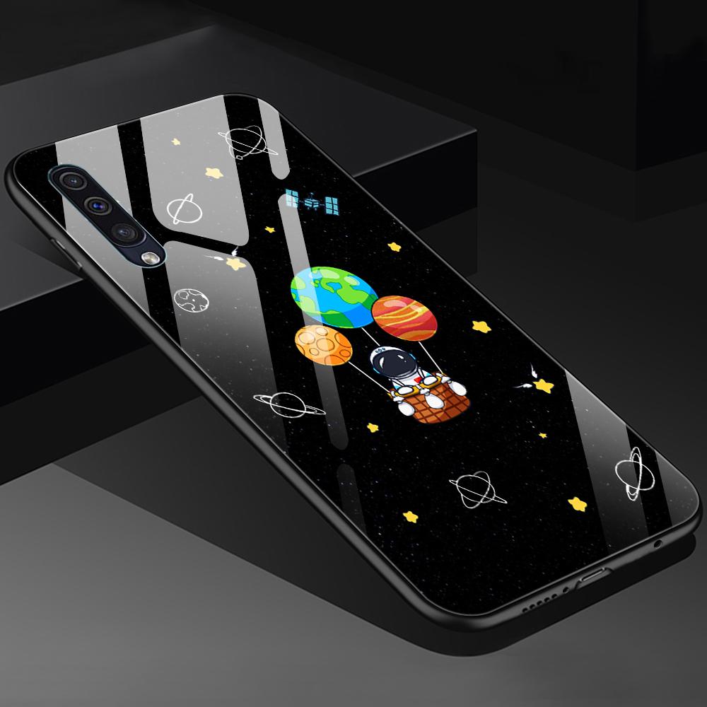Moon Astronaut Case For Samsung Galaxy A52 A71 A72 A73 A53 Tempered Glass Cover For Samsung A13 5g A03 A22 A21s A03 Core A42 A70