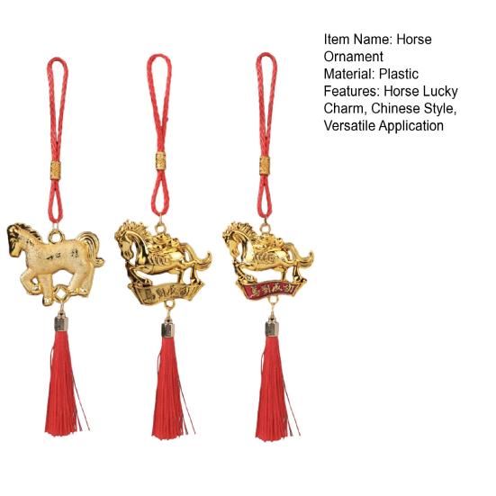 2026 Horse Ornament Chinese New Year Decoration Year of The Horse Zodiac Animal Tassels Charms for Bonsai Car Rearview Mirror