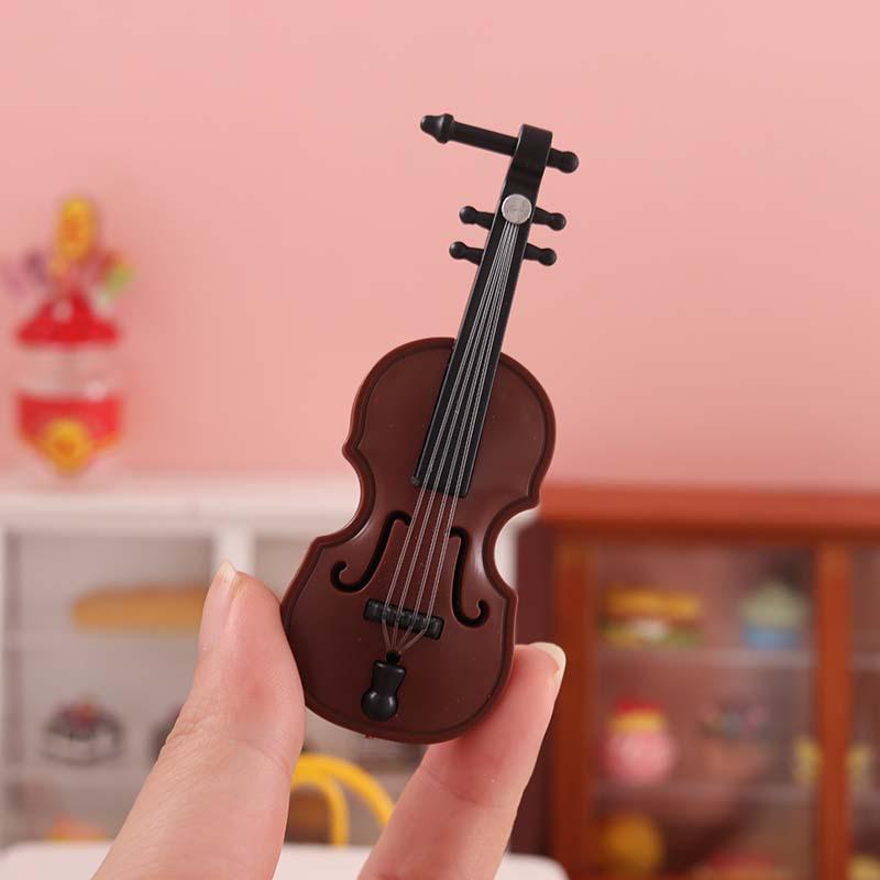 Miniature 1:12 Violin Model Toy for Dollhouse Scene