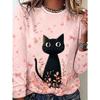 Women's Fashion Casual 3D Print Crew Neck Long Sleeve T-Shirt
