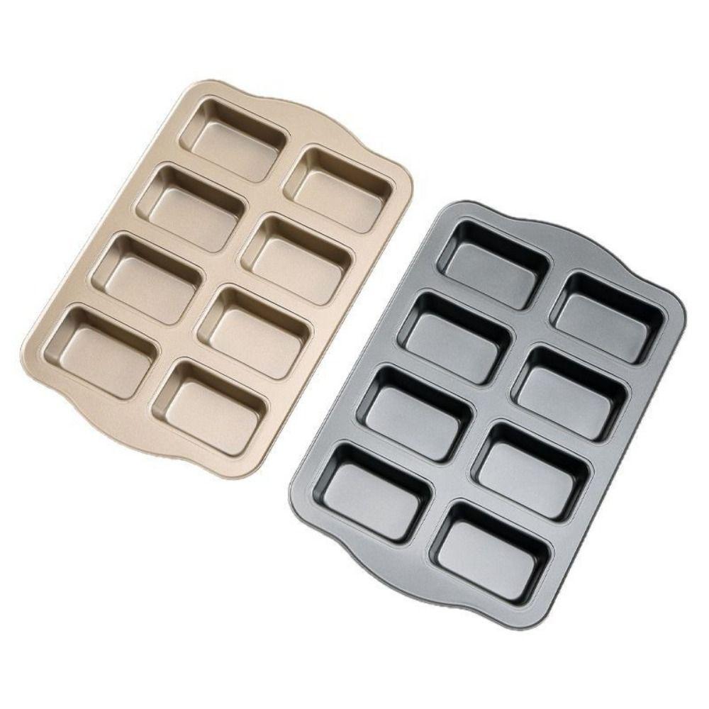 8-Cavity Mini Bread Baking Mold Non-Stick Carbon Steel Cake Mold Cooking Accessory