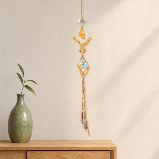 Crystal Sun Catchers for Windows, Colorful Healing Light Crystal Suncatcher, Glass Ball Prism Pendant, Decorative Wind Chimes, Indoor Outdoor Patio