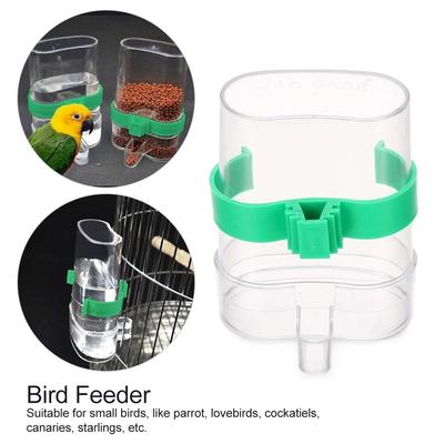 Acrylic Bird Feeder Automatic Seed Cage Parrot Canary Cockatiel