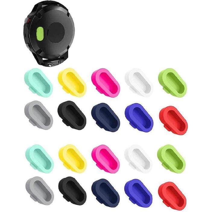 20 Pcs Colorful Charger Port Protectors Compatible with Fenix 6X 6S 65 5S 5X Plus Garmin Vivoactive 4 4s 3 Music Forerunner 935 Approach S60 Quatix5