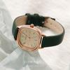 Minimalist Square Womens Quartz Watch With PU Leather Strap Fashionable Elegant Small Dial 25mm Stainless Steel Buckle