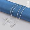 925 Sterling Silver Cross Zircon Pendant Necklace Fashionable Wedding Jewelry