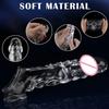 Reusable Penis Sleeve with Vibrator Penis Ring 19cm Clear Cock Ring Extender Soft Dick Enlarger for Couples Reusable Condoms