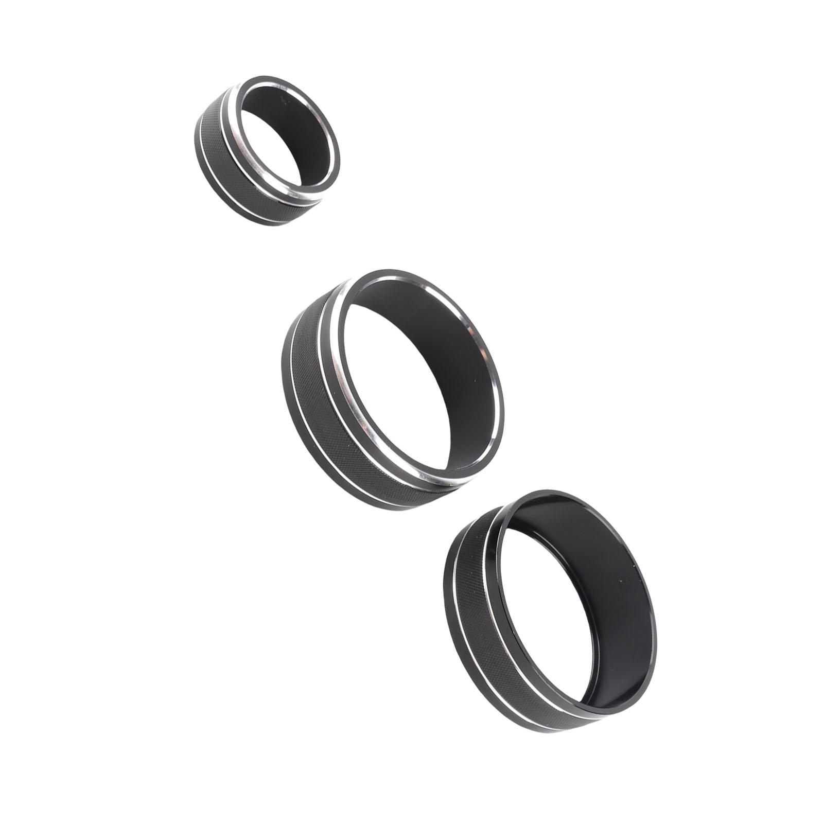 

3pcs Air Conditioning Knob Trims Rings Black Aluminum Alloy Decor Replacement for VEZEL XRV