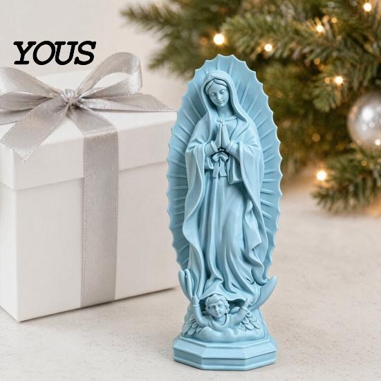 Durable Virgin Mary Sculpture Statue, Religious Resin Sculpture, Blessed Holy Lightweight Statue Mother Figurine for Catholic Home Desk Decor