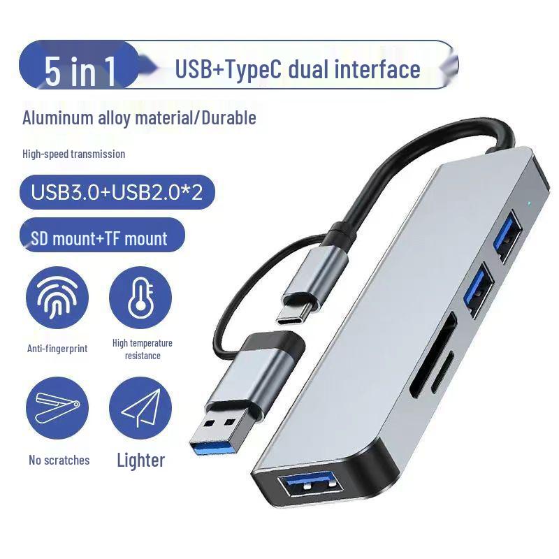 USB 3.0 Acht-in-Eins Typ-C Hub: Erweiterungsdock mit SD/TF-Kartenleser und Audio.