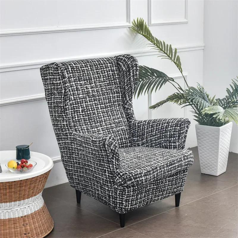 Bloemenprint Fauteuilhoes met Zitkussenhoes Stretch Spandex Bankhoezen Scandinavische Bankhoes Elastische Fauteuilhoes gray