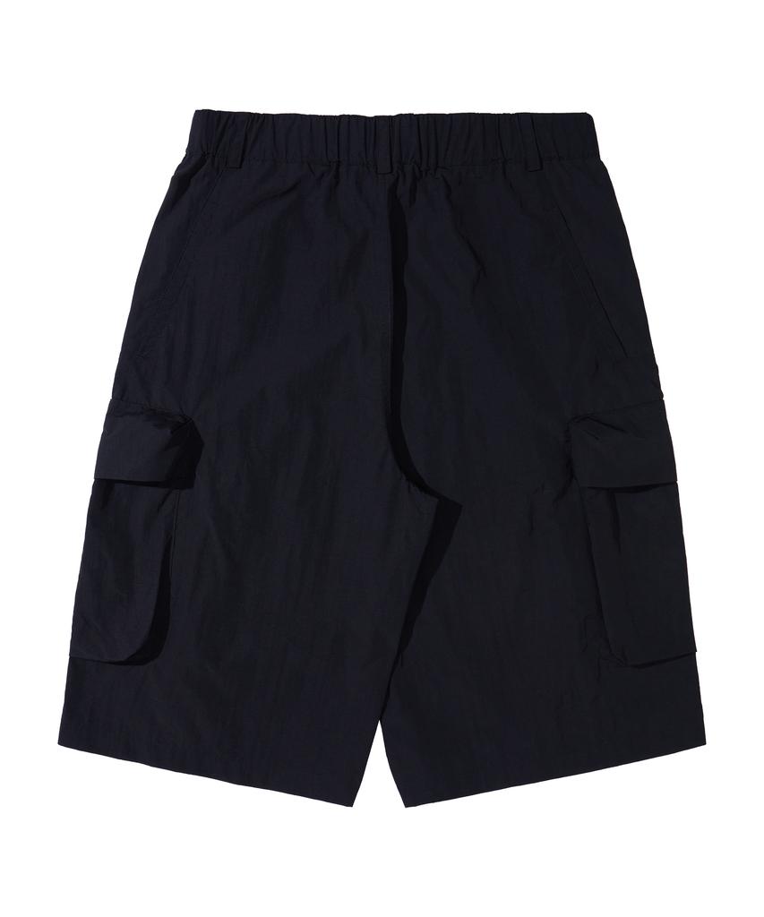Kallapataleu Nylon Banding Cargo Pocket Bermuda Shorts - Black