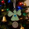 Christmas Pendant Angel Ornament with Glass Mosaic Heart Engraved Friendship Verse Hanging Decoration