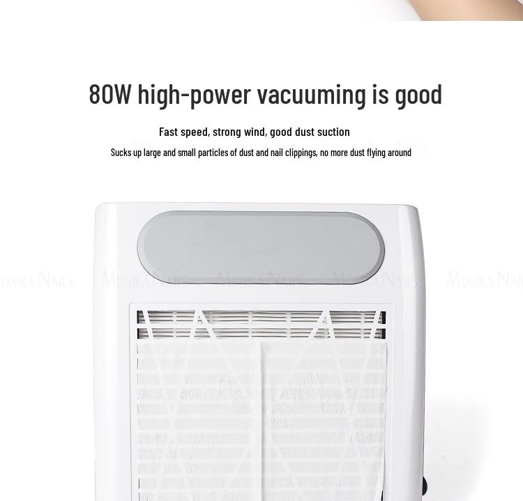 Japanese-Style Nail Vacuum Cleaner with Adjustable Speed, 80W, Includes Filter and Hand Pad