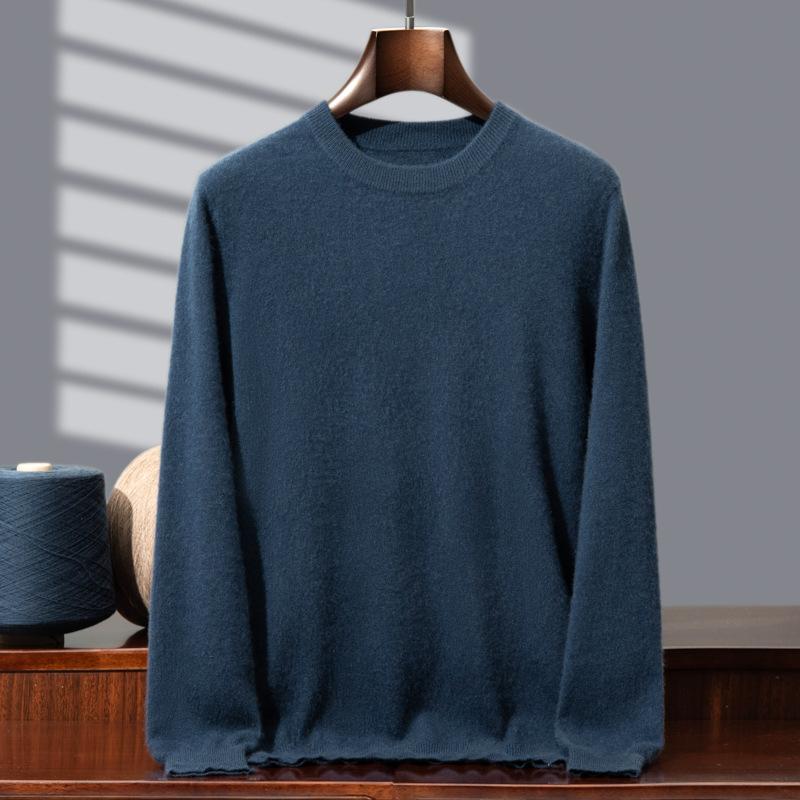 Light luxury baby feeling~ 100% pure cashmere shirt round neck pullover sweater with knitted sweater inside