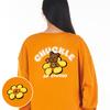 Astral Projection Oversized Drop Shoulder Chuckle Bear 2 Sweatshirt_Orange