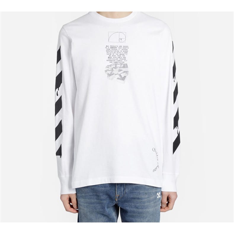OFF WHITE Dripping Arrows Print Cotton T Shirt OMAB001R201850050110