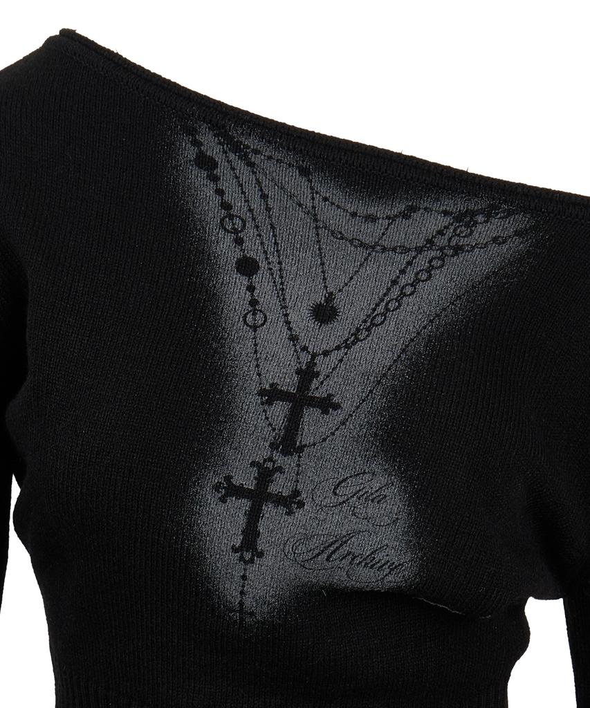 GILAARCHIVE Necklace Off Shoulder Knit_Black