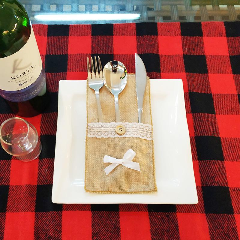 2024 Christmas Cutlery Sets with Burlap Bags - Perfect for Restaurant, Hotel, and Home Decorations.