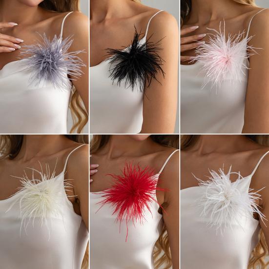 Spilla da Donna, con Fermaglio per Capelli Design Piuma Leggera Soffice, Spilla Multi-Uso Stile Elegante per Abiti Cappotti Camicie Accessori per Feste Nuziali