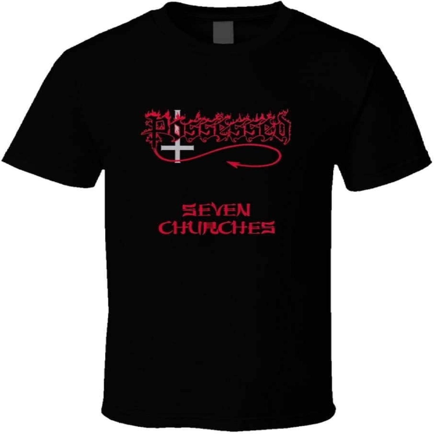 Possessed Seven Churches Death Metal Band T-Shirts Black S