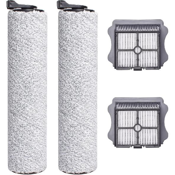 S5 Steam Roller Brush Replacement Parts for Tineco Floor ONE S5 Steam Vacuum Cleaner, 2 Pack Brush Rollers and 2 Pack Vacuum HEPA Filters for Tineco