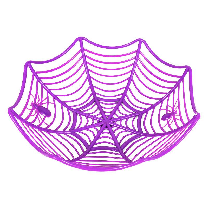 

Хэллоуин Паутина Корзина для воды и фруктов Корзина для конфет Тарелка для Хэллоуина Украшение для сладостей Корзина для упаковки печенья фиолетовый