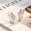 Elegant Sweet Heart Hollow-Out Zircon Earrings for Women