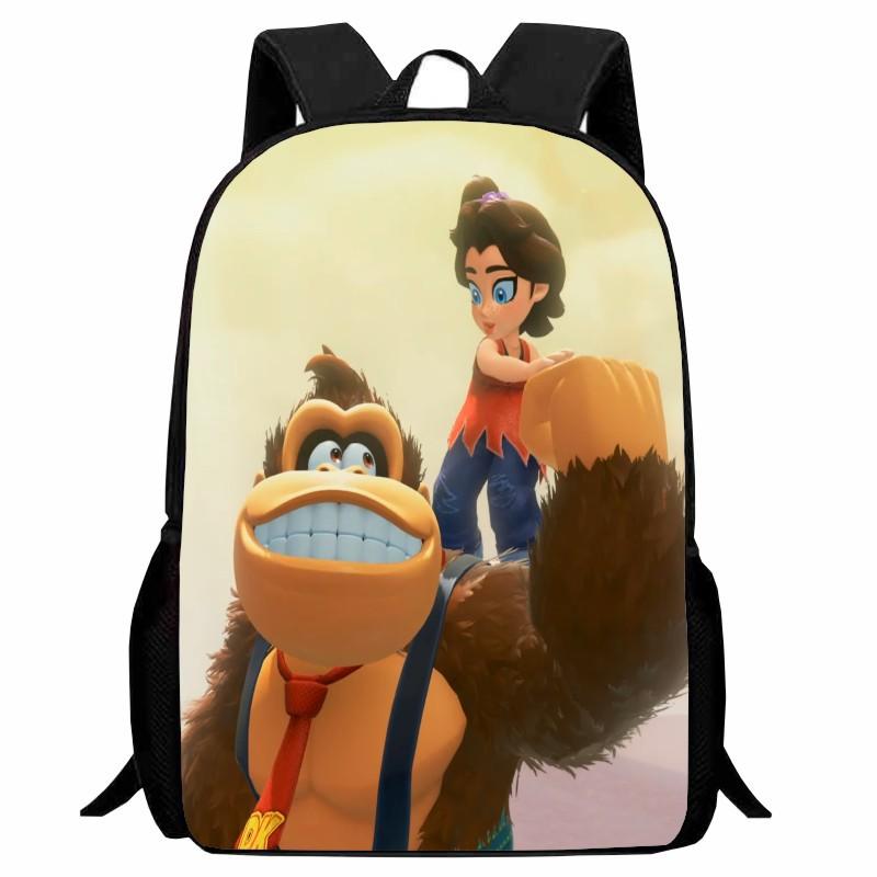 Donkey Kong Bananza, full-open student schoolbag, cartoon backpack, male